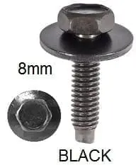 CARKLIP BOLT WASHER M5X25 BLK 5PK