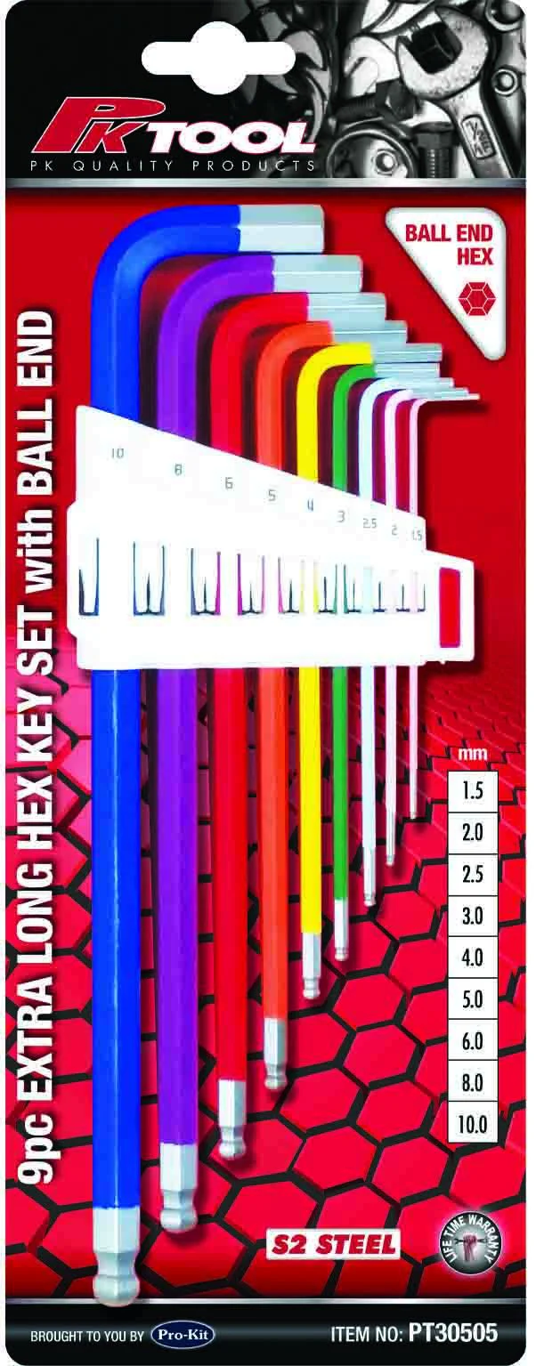 HEX KEY SET 9PC COLOUR CODED