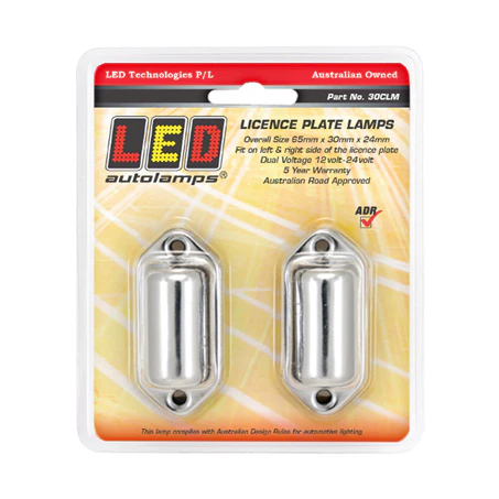 LED LICENCE PLATE LAMP CHROME