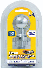 TOW BALL CHROME EXT SHAFT 50MM